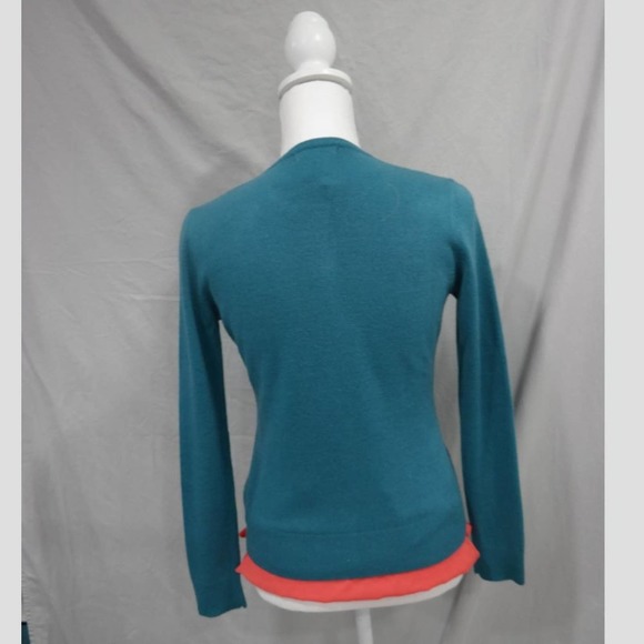 NY&Co XS Teal Cardigan with Teal Crystal Button - Picture 6 of 9